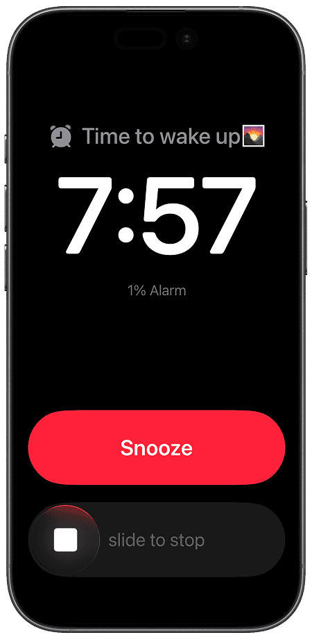 1% Alarm ringing in the morning